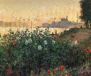 Claude Monet Flowered Riverbank painting